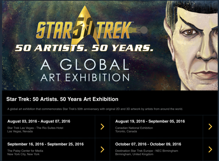 Star Trek: 50 Artists. 50 Years exhibition world tour