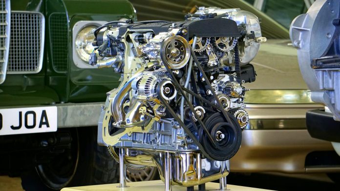 image-105 Chrome and Black Engine Display